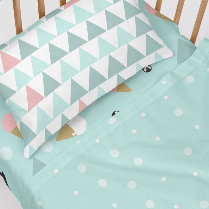 Set di Lenzuola HappyFriday Happynois Skymo Day Multicolore Culla Neonato 2 Pezzi