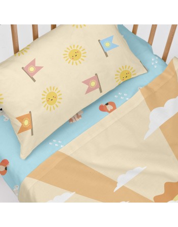 Jeu de draps HappyFriday Happynois Camping Multicouleur Lit de bébé 2 Pièces