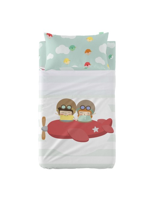 Bedding set HappyFriday Happynois Learning To Fly Multicolour Baby Crib 2 Pieces