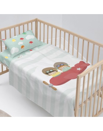 Bedding set HappyFriday Happynois Learning To Fly Multicolour Baby Crib 2 Pieces