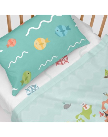 Bettwäsche-Set HappyFriday Happynois World Map Bunt Babybettchen 2 Stücke