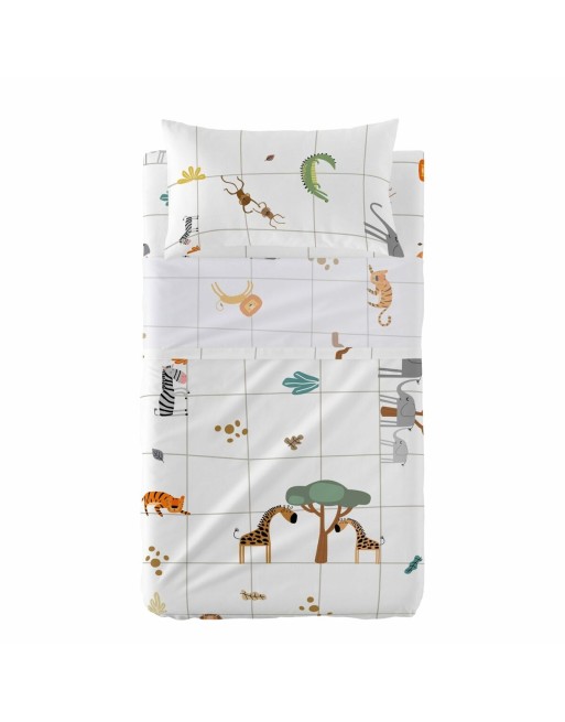 Jeu de draps HappyFriday HF Mini Savanna Multicouleur Lit de bébé 2 Pièces