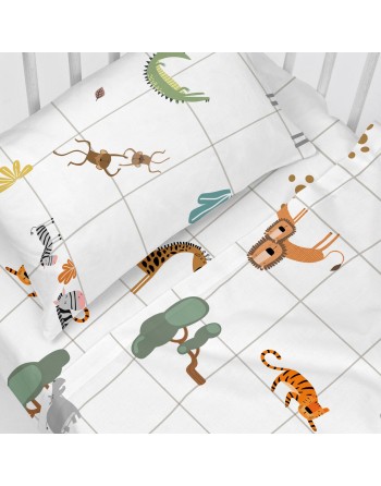 Bettwäsche-Set HappyFriday HF Mini Savanna Bunt Babybettchen 2 Stücke