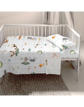 Bettwäsche-Set HappyFriday HF Mini Savanna Bunt Babybettchen 2 Stücke