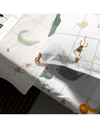 Jeu de draps HappyFriday HF Mini Savanna Multicouleur Lit de bébé 2 Pièces