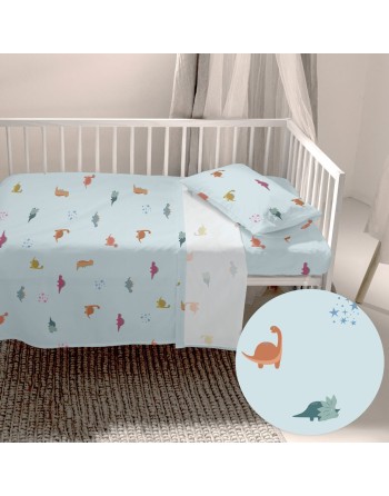 Bettwäsche-Set HappyFriday HF Mini Dinosaur Bunt Babybettchen 2 Stücke