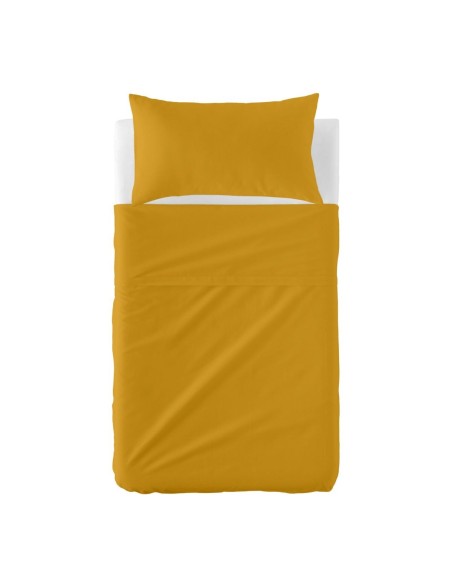 Set di Lenzuola HappyFriday BASIC KIDS Senape Culla Neonato 2 Pezzi