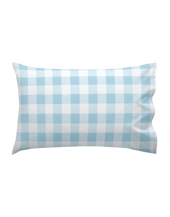 Jeu de draps HappyFriday Basic Kids Vichy Bleu Lit de bébé 2 Pièces