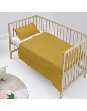 Set di Lenzuola HappyFriday BASIC KIDS Senape Culla Neonato 2 Pezzi