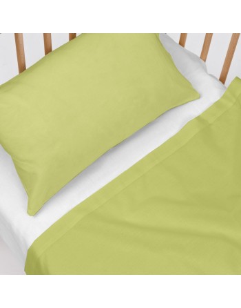Set di Lenzuola HappyFriday BASIC KIDS Verde Culla Neonato 2 Pezzi