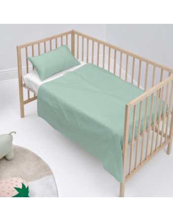 Bettwäsche-Set HappyFriday BASIC KIDS Minze Babybettchen 2 Stücke