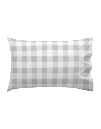 Set di Lenzuola HappyFriday Basic Kids Vichy Grigio Culla Neonato 2 Pezzi