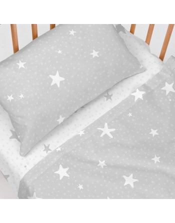Bettwäsche-Set HappyFriday Basic Kids Little star Grau Babybettchen 2 Stücke
