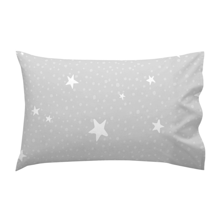 Set di Lenzuola HappyFriday Basic Kids Little star Grigio Culla Neonato 2 Pezzi