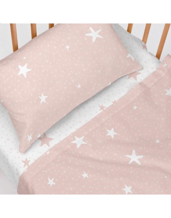 Bedding set HappyFriday Basic Kids Little star Pink Baby Crib 2 Pieces