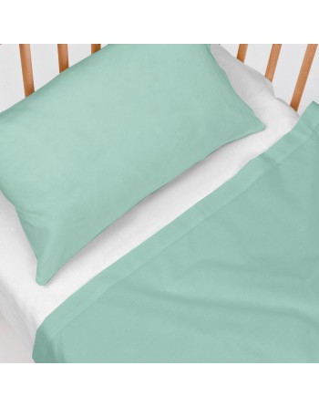 Set di Lenzuola HappyFriday BASIC KIDS Menta Culla Neonato 2 Pezzi