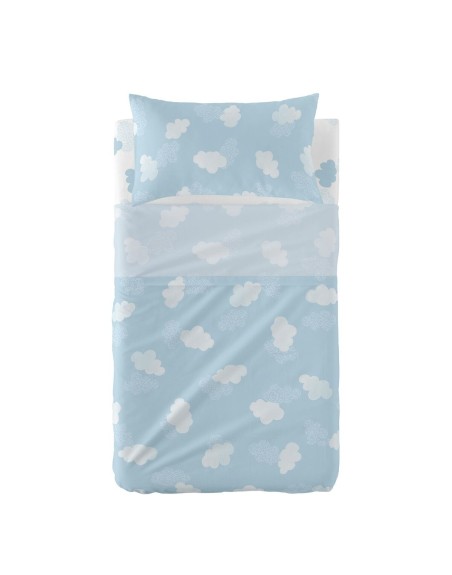 Bedding set HappyFriday Basic Kids Clouds Blue Baby Crib 2 Pieces