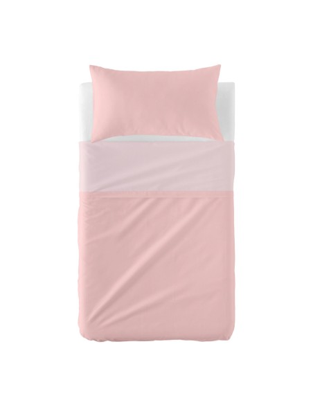 Jeu de draps HappyFriday BASIC KIDS Rose clair Lit de bébé 2 Pièces