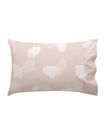 Set di Lenzuola HappyFriday Basic Kids Clouds Rosa Culla Neonato 2 Pezzi