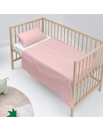 Sengetøj sæt HappyFriday BASIC KIDS Lyserød Vugge til baby 2 Dele