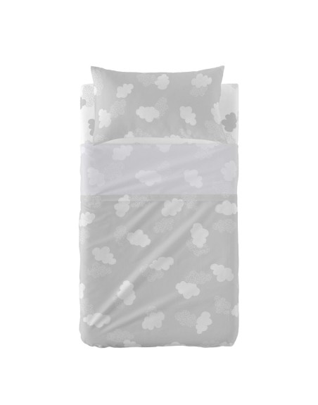 Bedding set HappyFriday Basic Kids Clouds Grey Baby Crib 2 Pieces