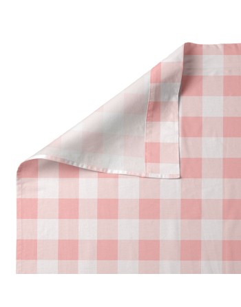 Jeu de draps HappyFriday Basic Kids Vichy Rose Lit de bébé 2 Pièces