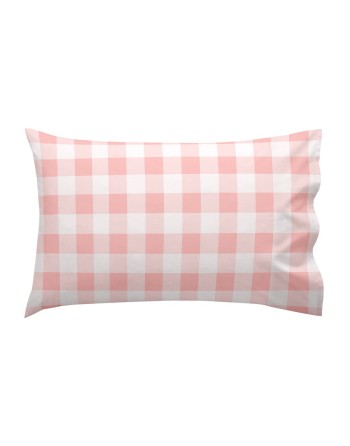 Sengetøj sæt HappyFriday Basic Kids Vichy Pink Vugge til baby 2 Dele