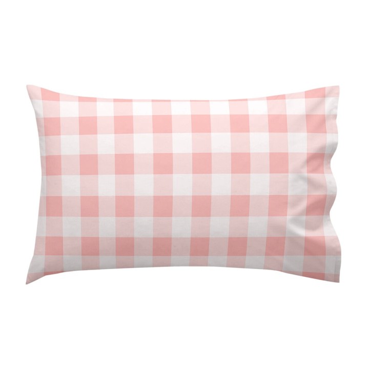 Jeu de draps HappyFriday Basic Kids Vichy Rose Lit de bébé 2 Pièces