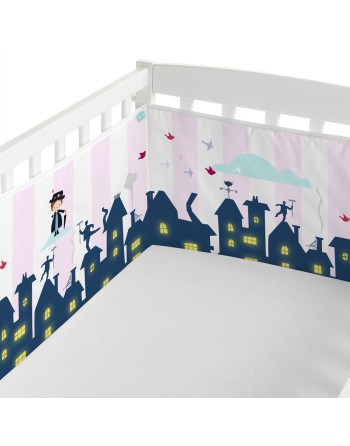 Protector de Cuna HappyFriday Mr Fox Nanny Multicolor 210 x 40 cm