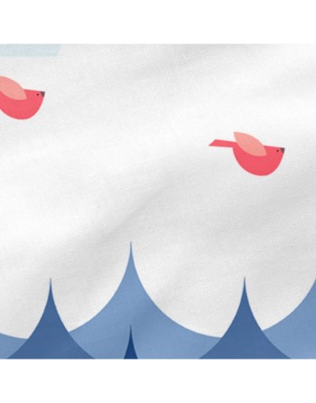 Cot protector HappyFriday Moshi moshi Whale Multicolour 210 x 40 cm