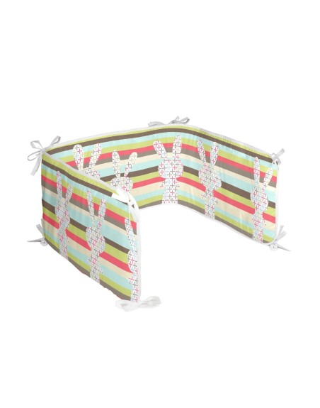 Paracolpi per culla HappyFriday Moshi Moshi Rabbit family Multicolore 210 x 40 cm