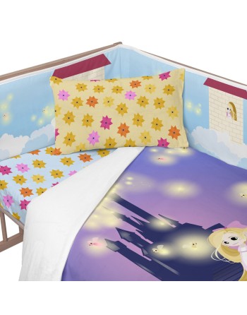 Protection du berceau HappyFriday Mr Fox Long braid  Multicouleur 210 x 40 cm