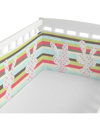 Paracolpi per culla HappyFriday Moshi Moshi Rabbit family Multicolore 210 x 40 cm