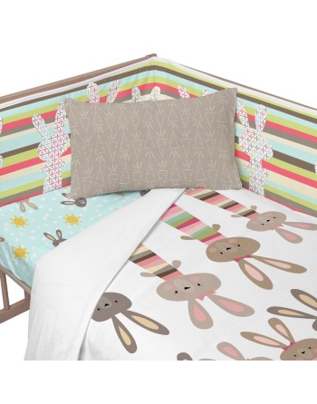 Wiegenschützer HappyFriday Moshi Moshi Rabbit family Bunt 210 x 40 cm