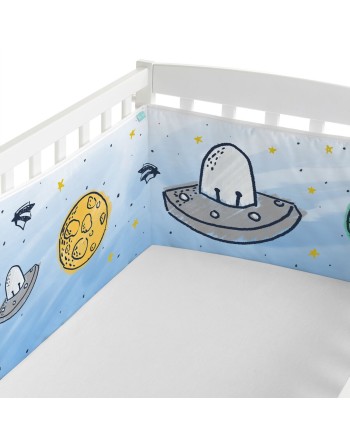 Cot protector HappyFriday Mr Fox Starspace Multicolour 210 x 40 cm
