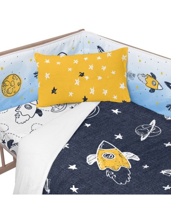 Protection du berceau HappyFriday Mr Fox Starspace Multicouleur 210 x 40 cm