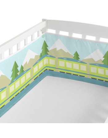 Cot protector HappyFriday Happynois Train Multicolour 210 x 40 cm