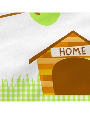 Cot protector HappyFriday Mr Fox Dogs Multicolour 210 x 40 cm