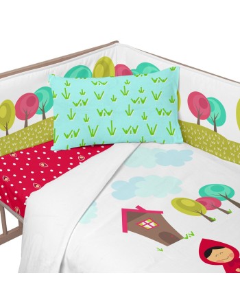 Cot protector HappyFriday Mr Fox Grandma Multicolour 210 x 40 cm