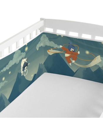 Protection du berceau HappyFriday Mr Fox The warrior Multicouleur 210 x 40 cm