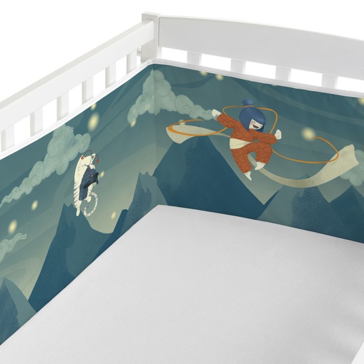Paracolpi per culla HappyFriday Mr Fox The warrior Multicolore 210 x 40 cm