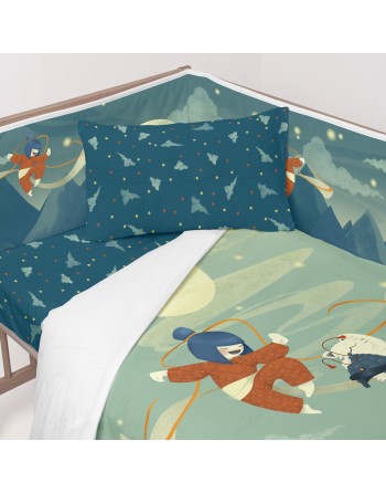 Protection du berceau HappyFriday Mr Fox The warrior Multicouleur 210 x 40 cm