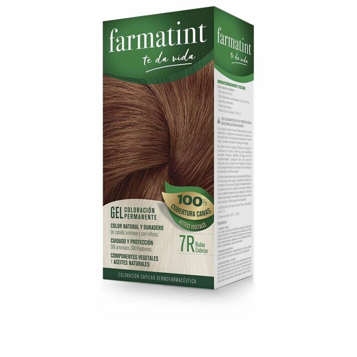 Tintura Permanente Farmatint 380232 7r-Rubio Cobrizo Gel