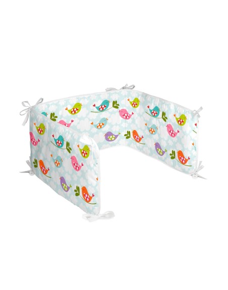 Cot protector HappyFriday Mr Fox Little birds Multicolour 210 x 40 cm