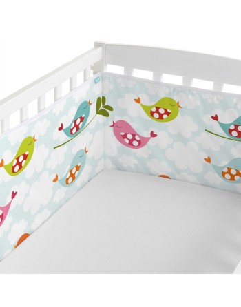 Barnesengbeskytter HappyFriday Mr Fox Little birds Multifarvet 210 x 40 cm