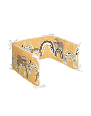 Cot protector HappyFriday Moshi Moshi Sleepy sloth Multicolour 210 x 40 cm