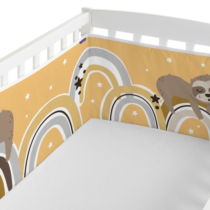 Barnesengbeskytter HappyFriday Moshi Moshi Sleepy sloth Multifarvet 210 x 40 cm