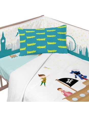 Paracolpi per culla HappyFriday Mr Fox Flying boy Multicolore 210 x 40 cm