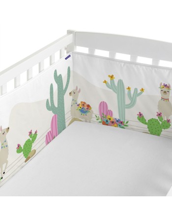 Paracolpi per culla HappyFriday Moshi Moshi Cute llamas Multicolore 210 x 40 cm
