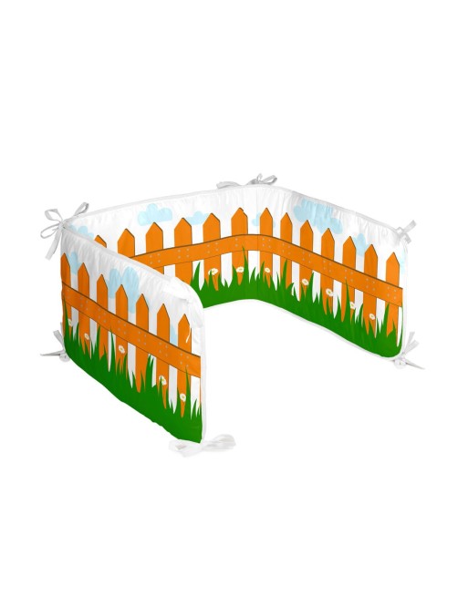 Cot protector HappyFriday Mr Fox Piggys Multicolour 210 x 40 cm